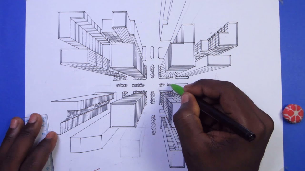 ✅COMO DESENHAR CIDADE EM PERSPECTIVA USANDO 1 PONTO DE FUGA