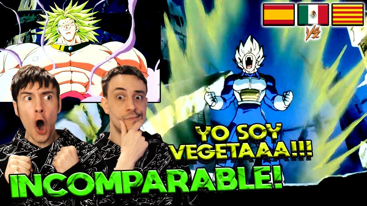 ESPAÑOLES REACCIONAN A DRAGON BALL LATINO VS ESPAÑOL 💥VEGETA DECIDE PELEAR CONTRA BROLY💥