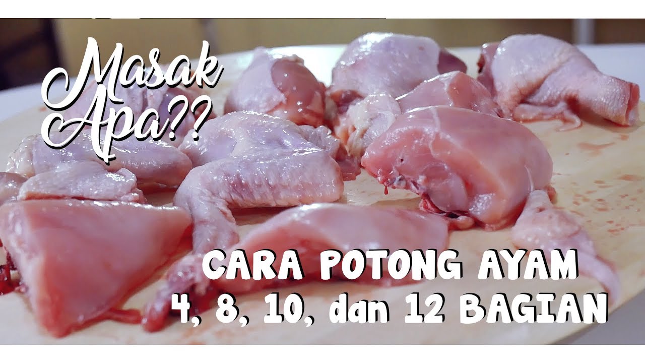 Cara Potong Ayam 4, 8, 10, dan 12 Bagian.