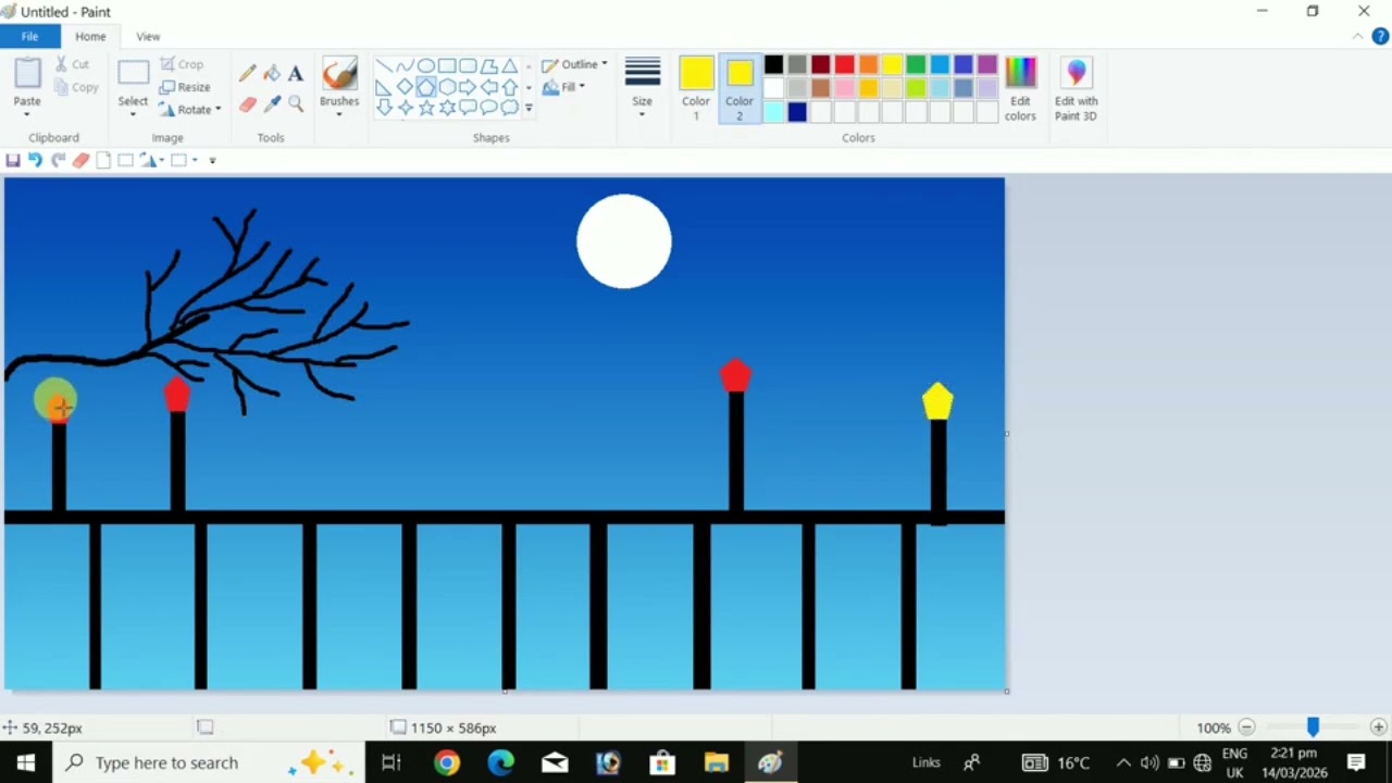 Paint in computer 🖥️(How to Drawing paint)#youtubelongvideo #foryou #videoviral 