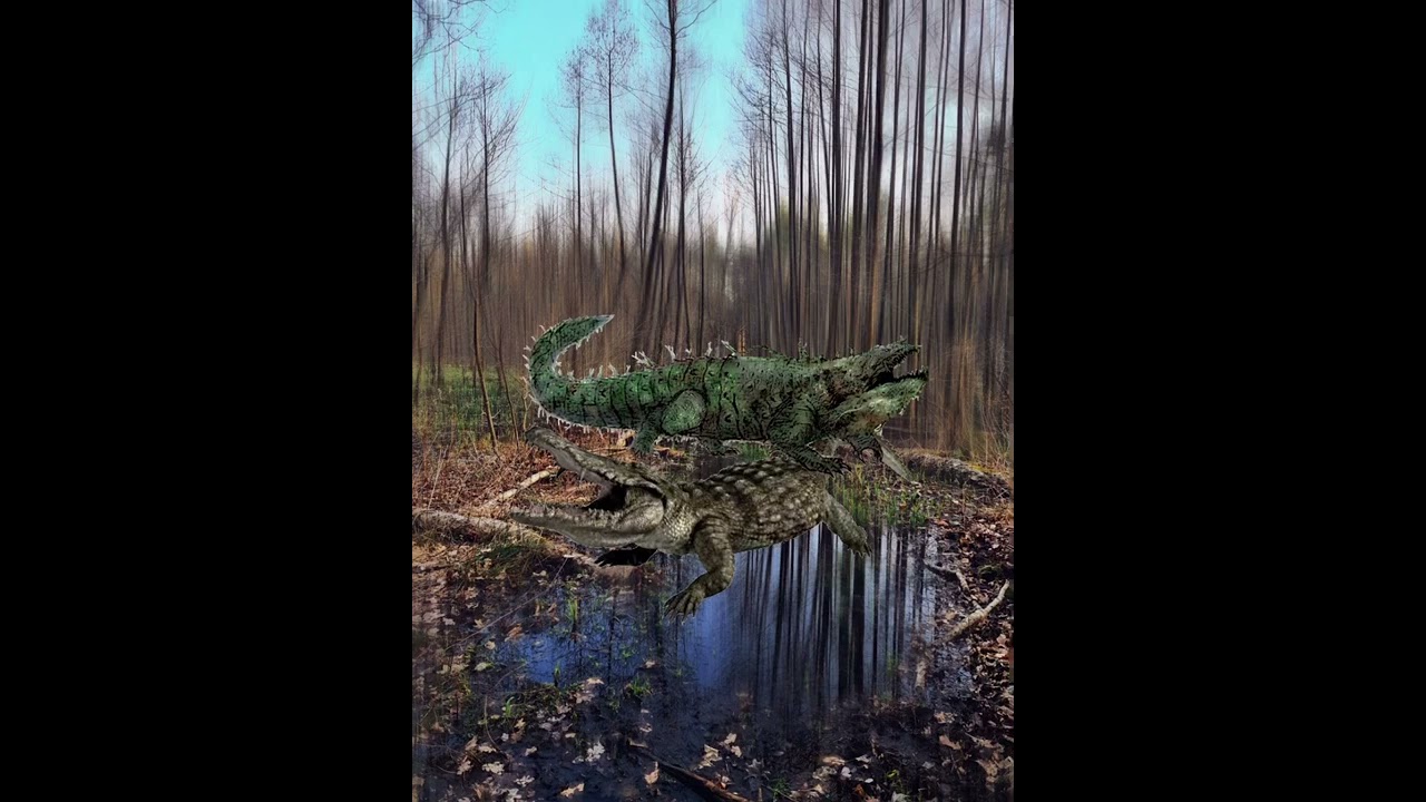 Sirenjaw from Kong skull island vs crocodile from lake placid