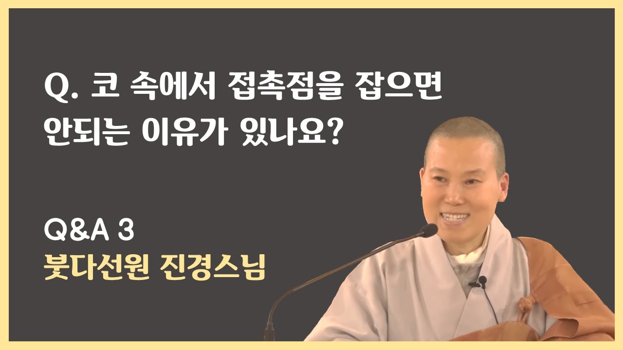 들숨날숨에 마음챙김하는 수행시 질의응답 3