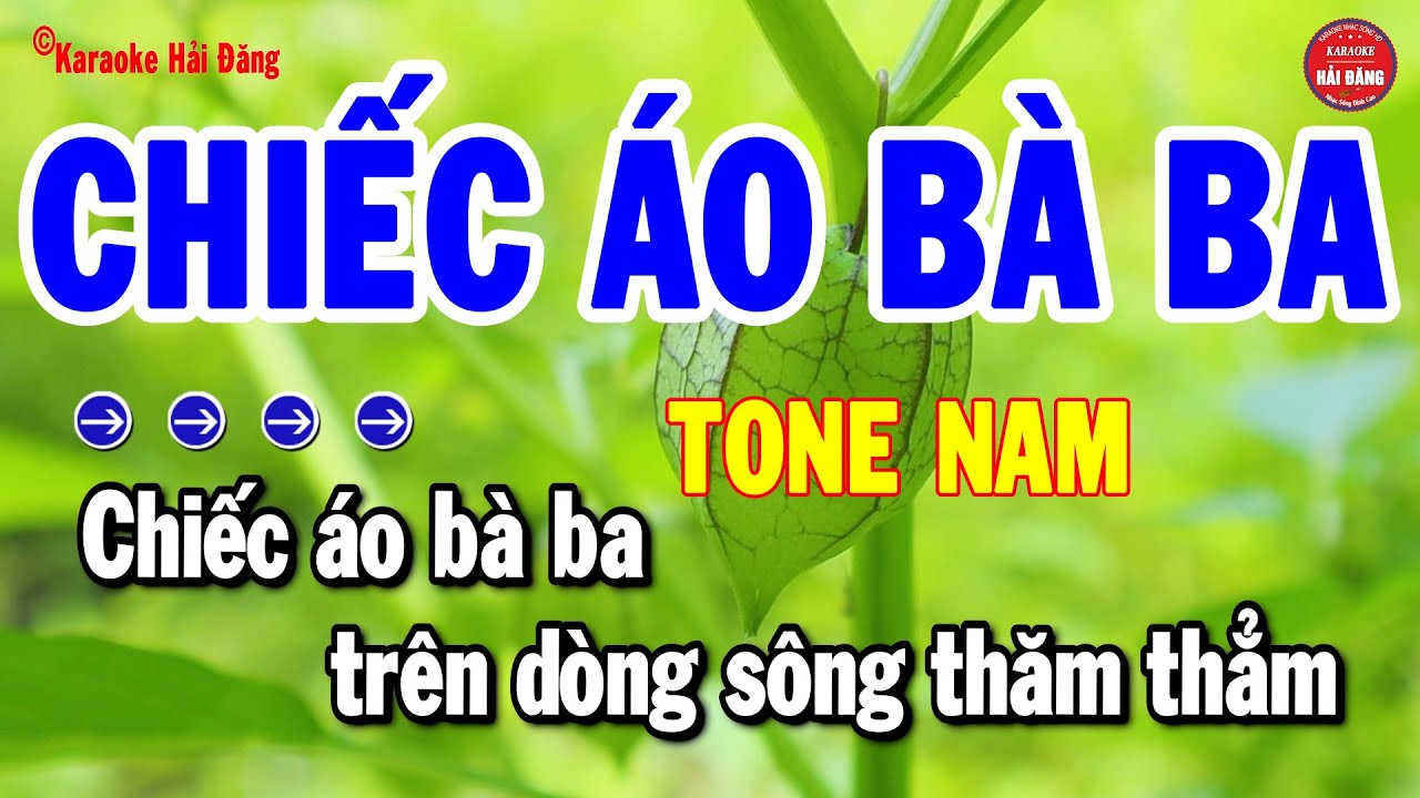 Karaoke Chiếc Áo Bà Ba Nhạc Sống Tone Nam Dễ Hát | Karaoke Hải Đăng