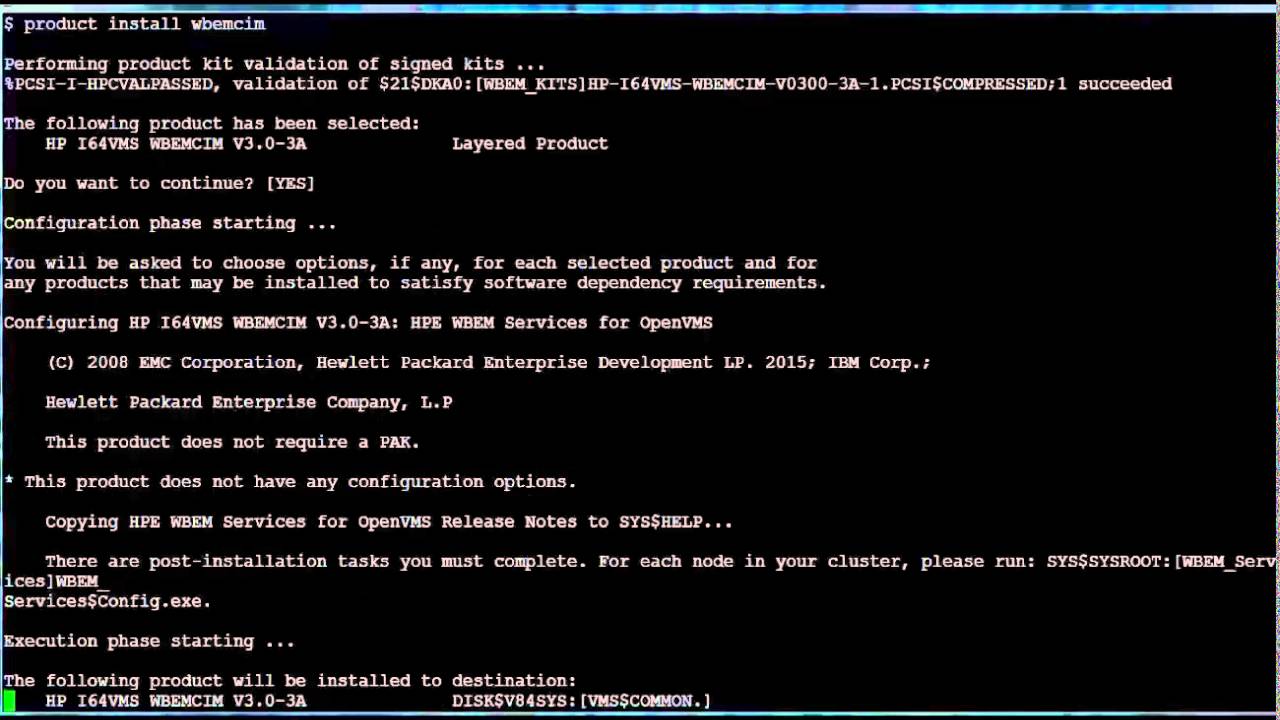 WBEM on OpenVMS - Part 1 WBEM Services installation and configuration