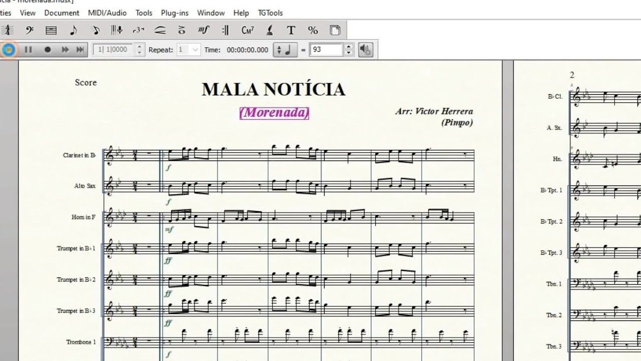 💯Morenada - Mala Noticia (Partituras para bandas 2023)