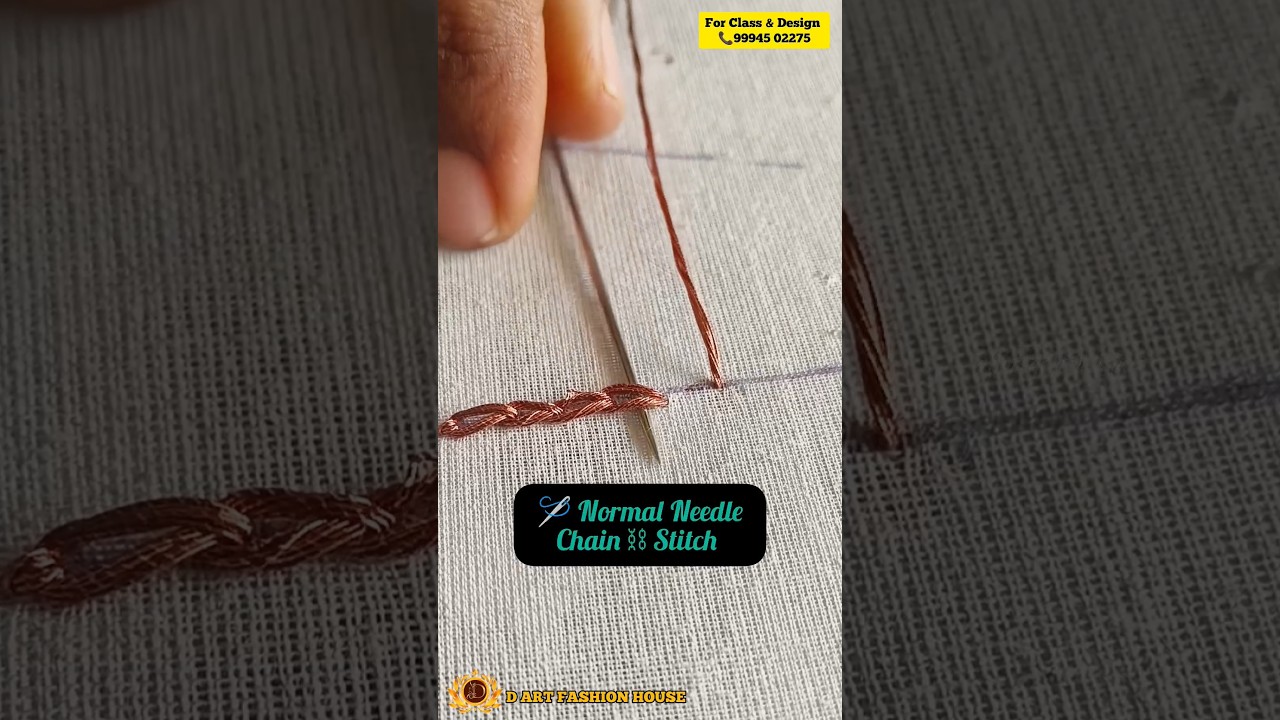 🤎🪡Chain stitch with normal needle #trending #shorts #shortsfeed #stitch