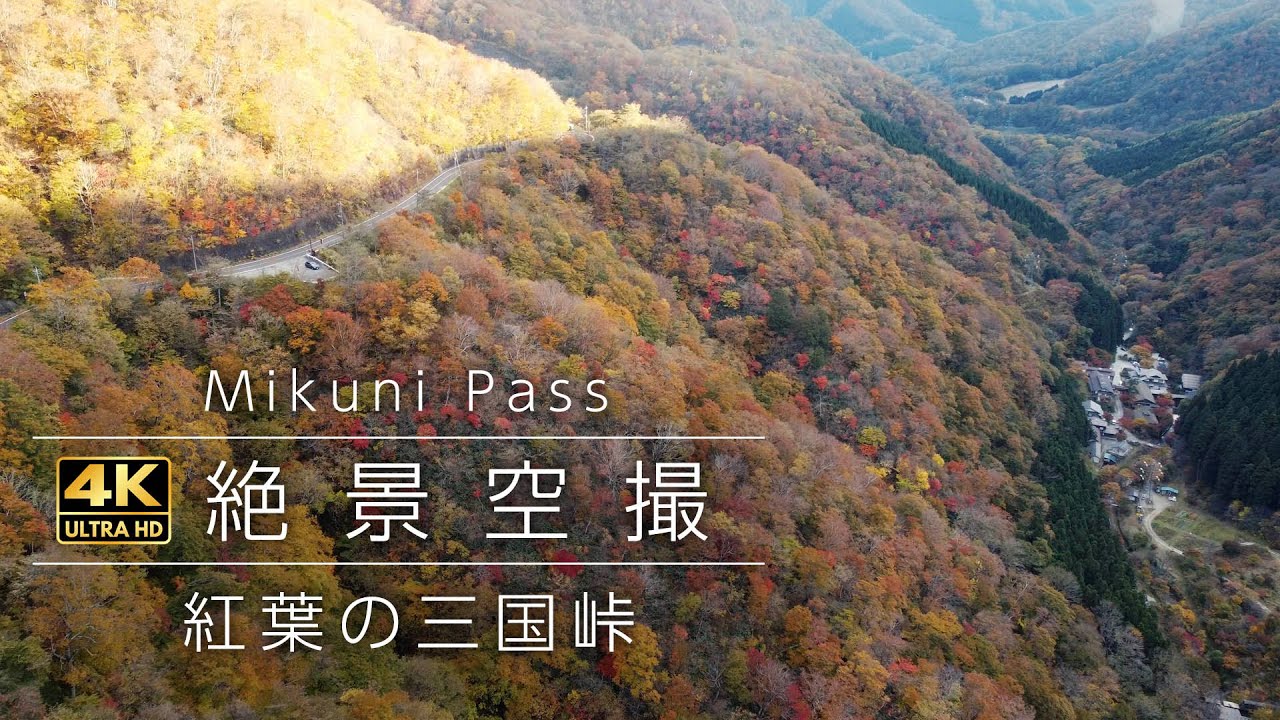 紅葉の三国峠・新三国トンネル ドローン空撮【絶景空撮4K】