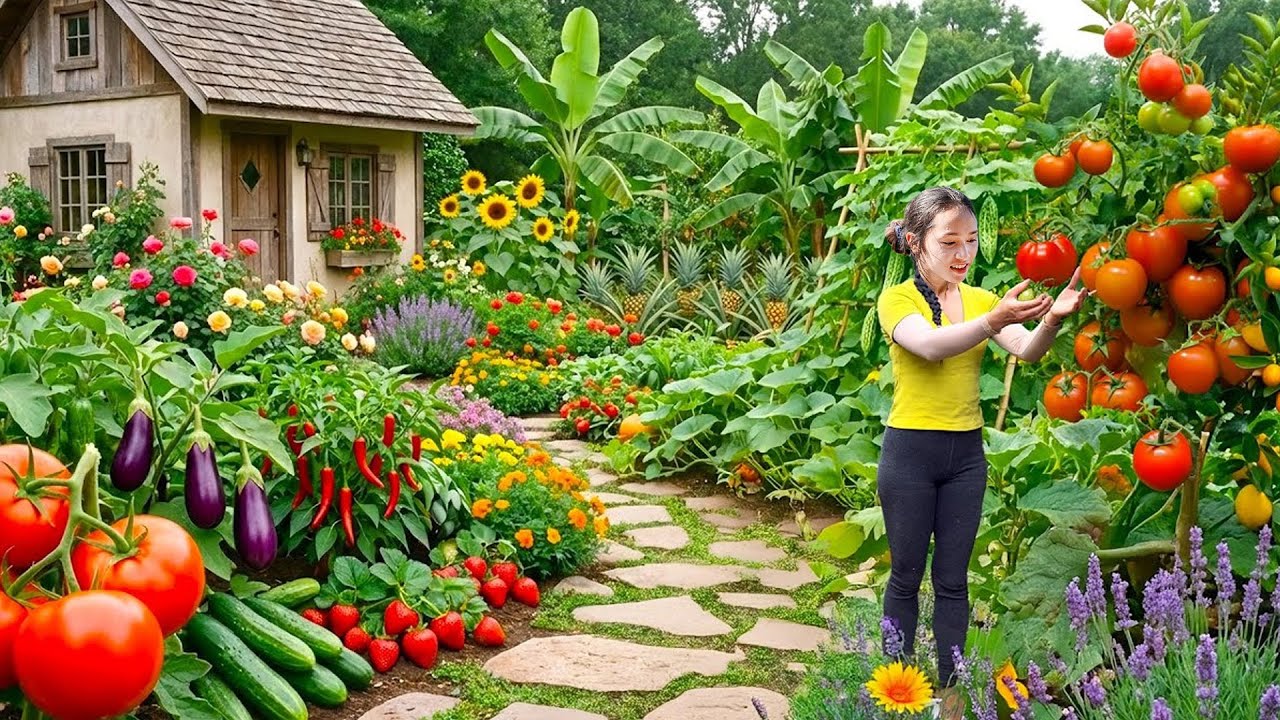 Harvesting Organic Tomatoes & Vegetables in a Small Garden | Peaceful Slow Living