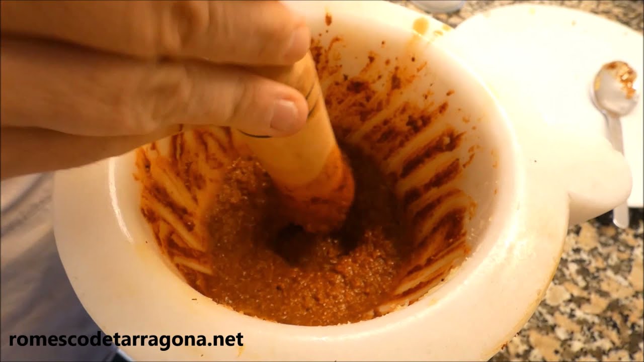 Romesco con mortero | Romesco amb morter | Romesco with mortar
