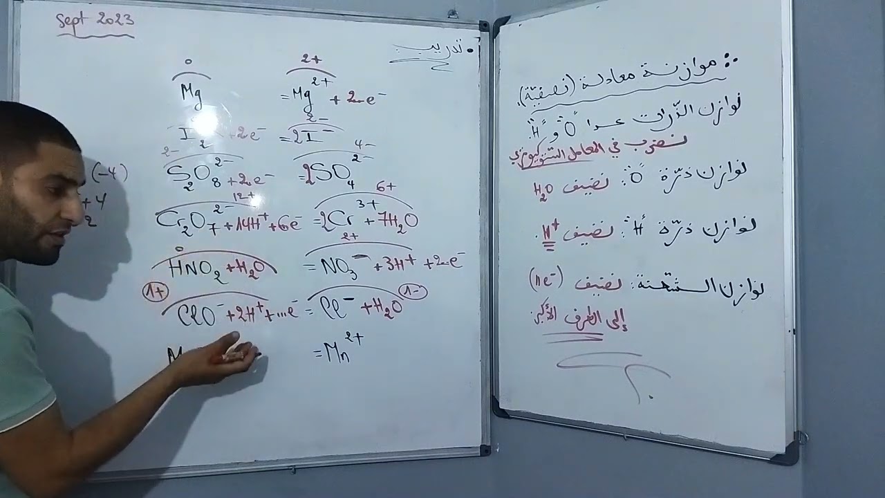 #الوحدة_الاولى :  #كيفية موازنة معادلة نصفية .