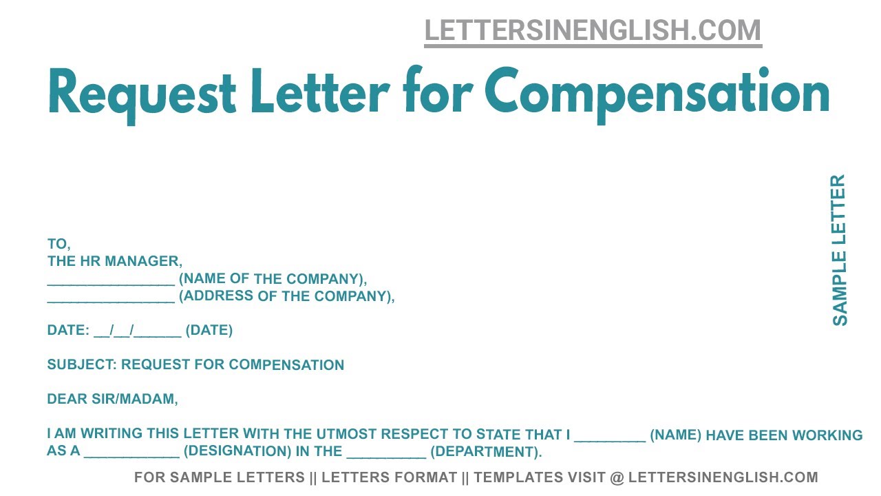 Request Letter For Compensation - Sample Request Letter for Compensation