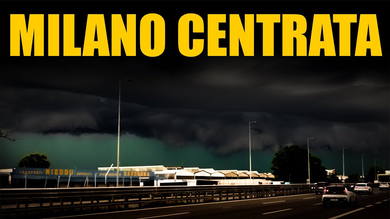 IMPRESSIONANTE SHELF CLOUD E GRANDINATA SU MILANO