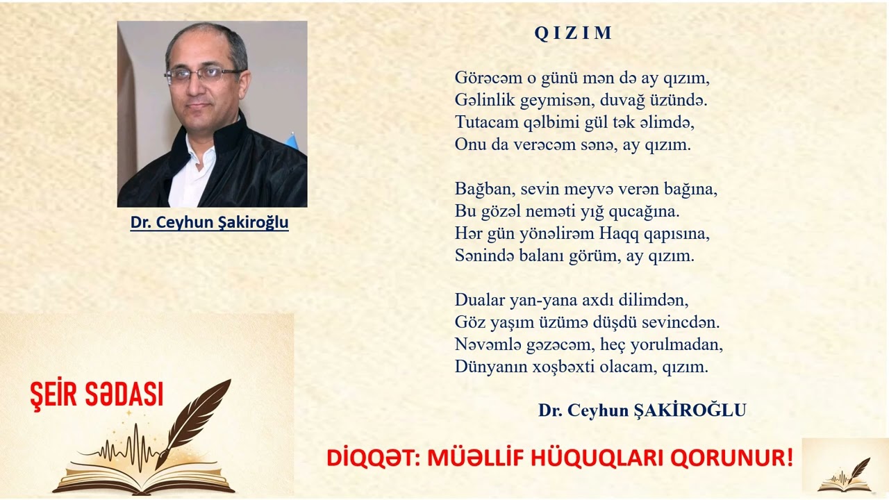 Dr.Ceyhun ŞAKİROĞLU - ŞEİR SƏDASI - Q I Z I M