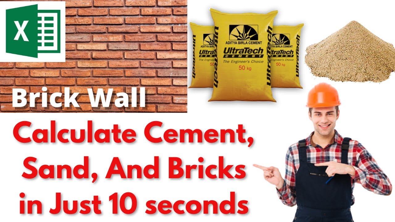 HOW TO CALCULATE BRICK WORK CEMENT SAND BRICKS QUANTITY IN EXCEL how to calculate bricks sand cement