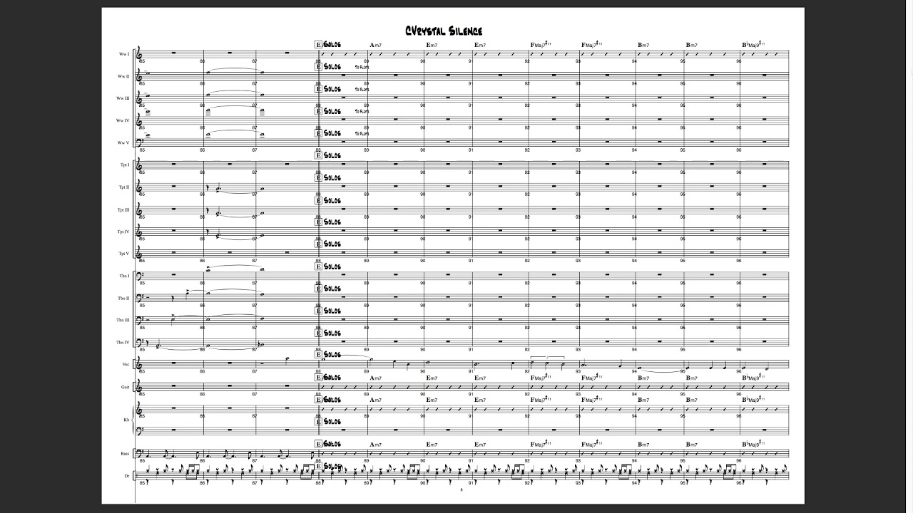Crystal Silence - Scrolling Score