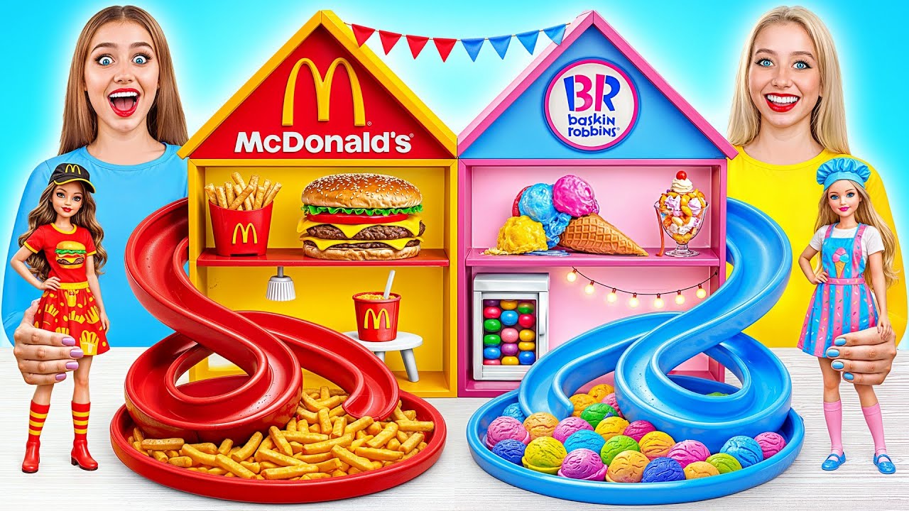 Строим Удивительный Кукольный Домик | МакДональдс vs Баскин Роббинс от Super Hyper DO
