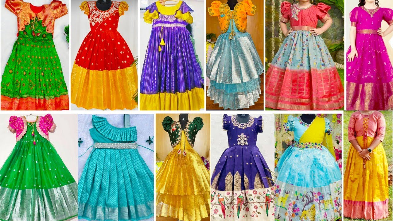 Pattu Long Frock Designs For Kids😍Traditional Kids Dress Collection