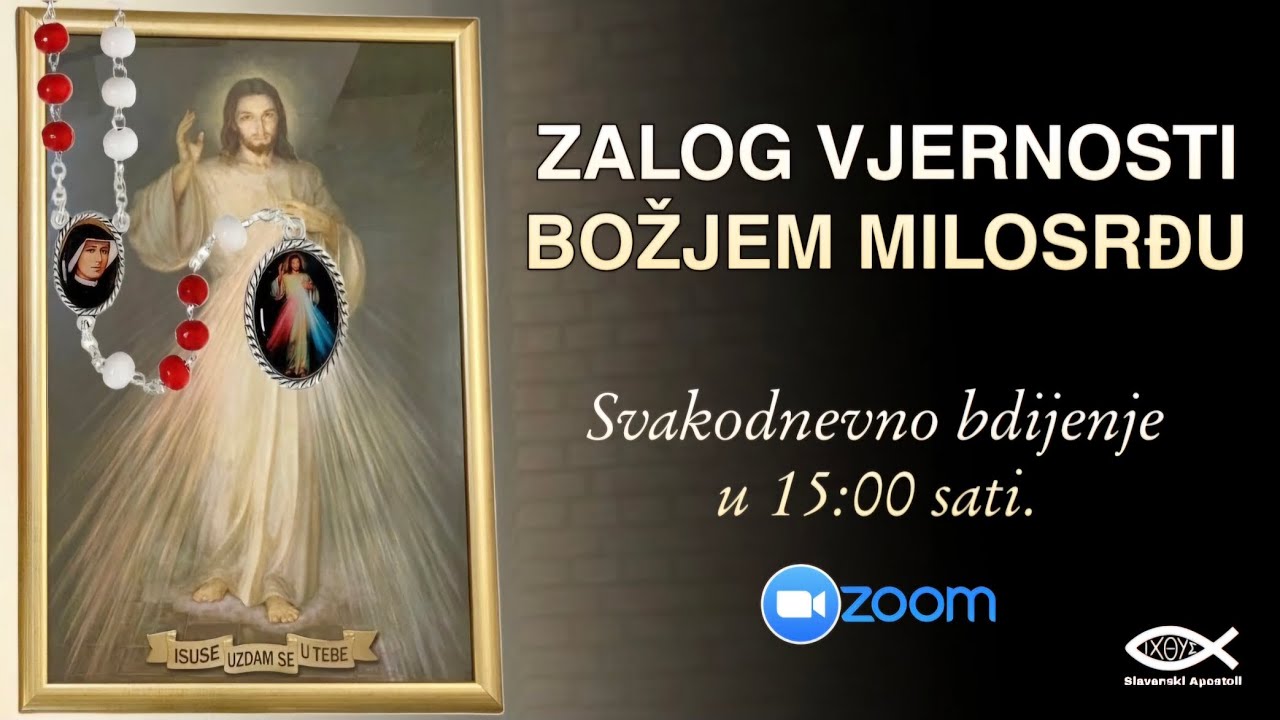 Krunica Božjeg Milosrđa svakodnevno u 15:00 sati putem zooma @Knjiga-Istine 