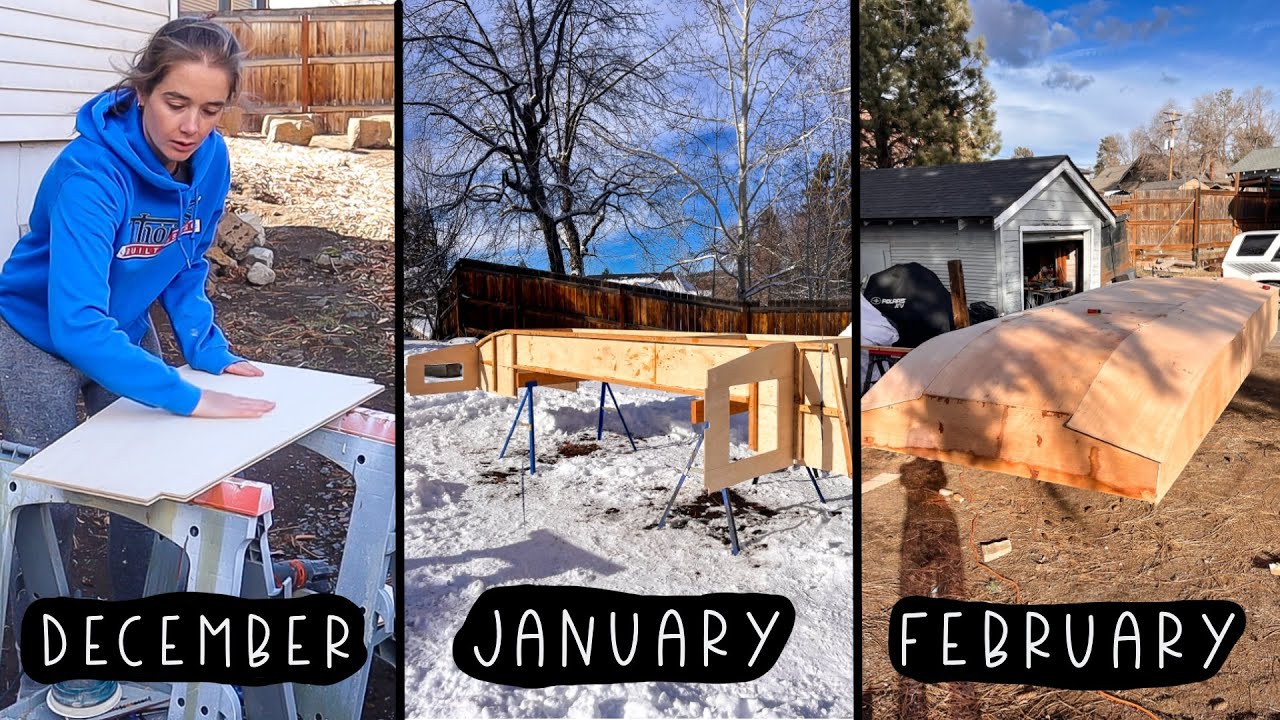 Boat Build Timelapse: 3 months of building my tiny house boat in 10 minutes