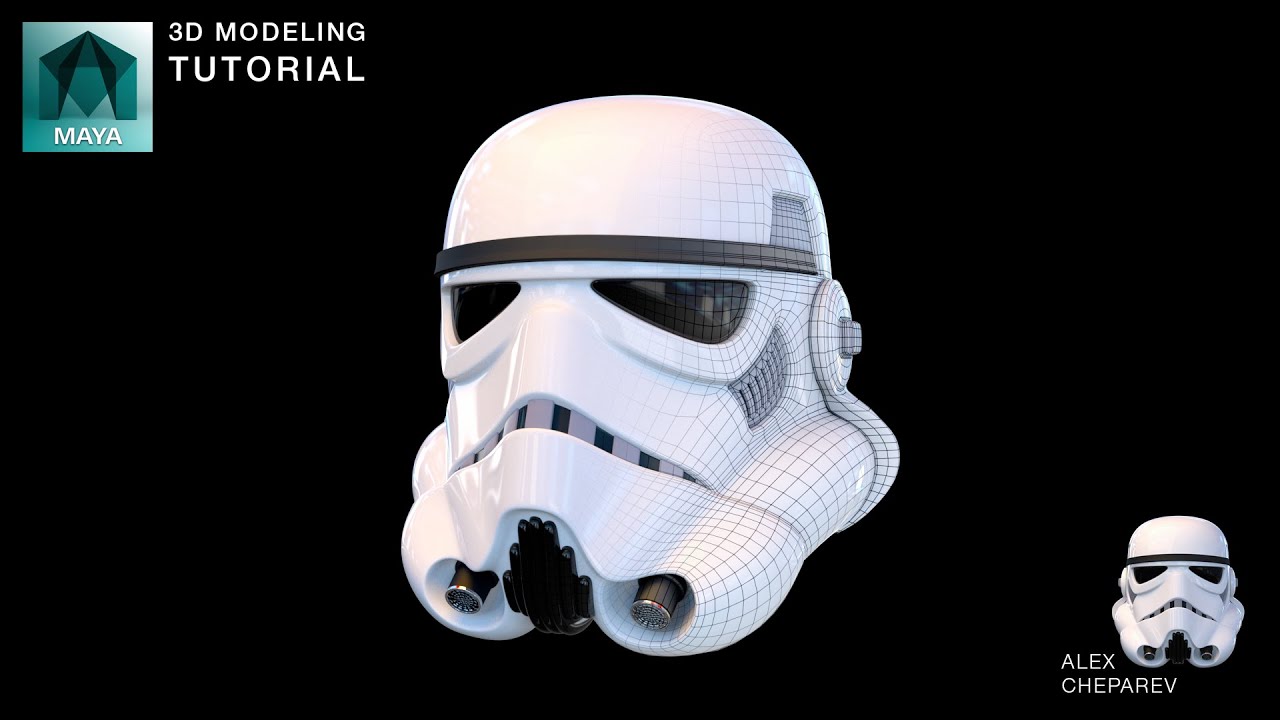 Star Wars Stormtrooper Helmet Modeling in Maya - Part 2
