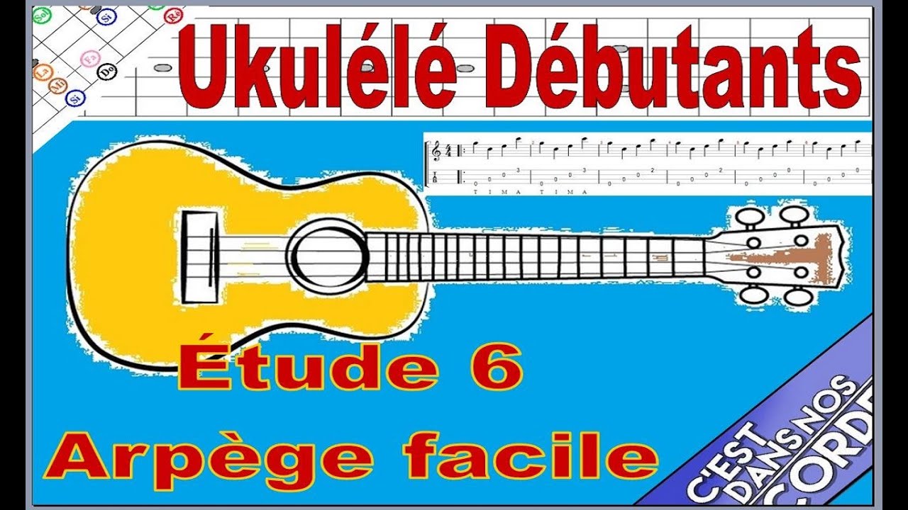 Ukulélé ./ Arpège facile pour débutant / Étude 6 (Tabs)