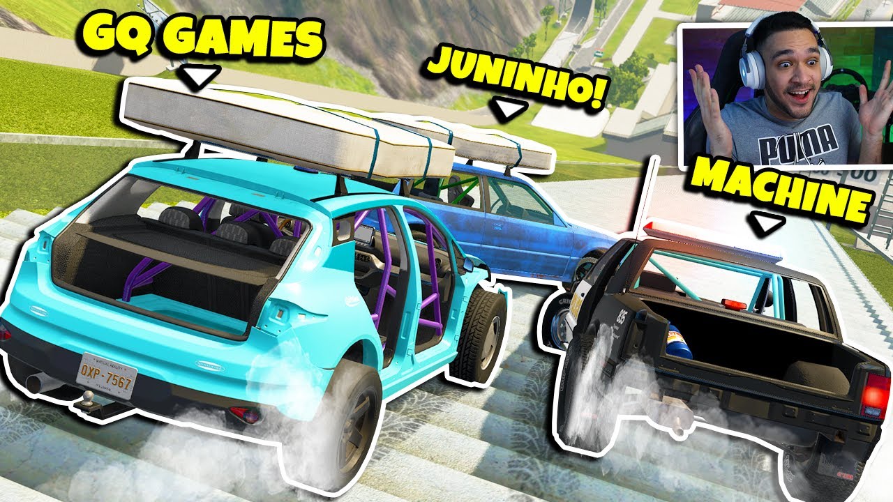 DESCENDO a ESCADARIA com CARROS CONSTRUÍDOS ALEATORIAMENTE! BeamNG.drive