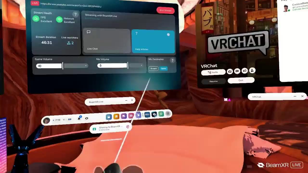 Streaming with BeamXR Live