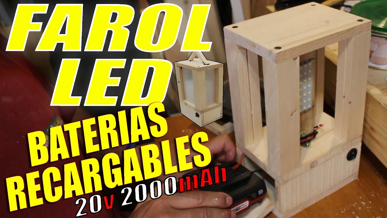 Como hacer un farol LED usando baterías de un taladro o atornillador y materiales reciclados