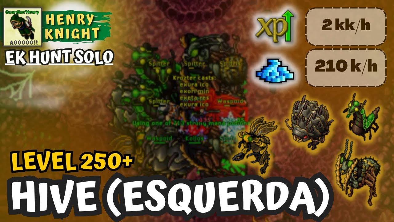Tibia | THE HIVE (Left Tower) | Level 250+ | Ek Hunt Solo #175 | Henry Knight