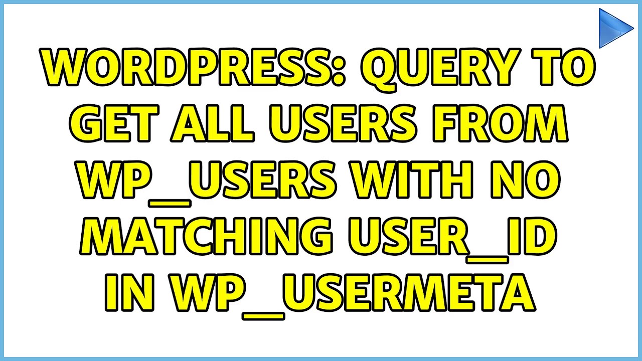Wordpress: Query to Get All Users from wp_users With NO matching user_id In wp_usermeta