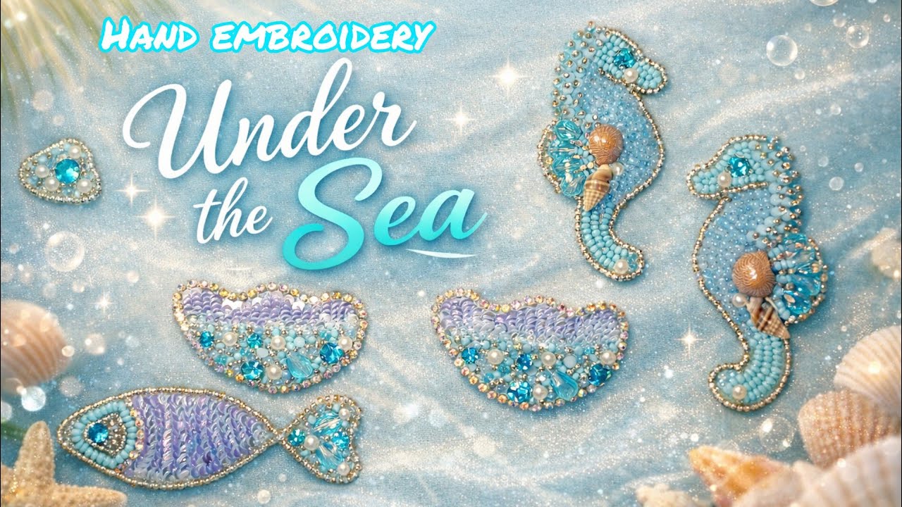 Marine animal jewellery handmade design zardozi work #embroidery #jewellery #zardozi 