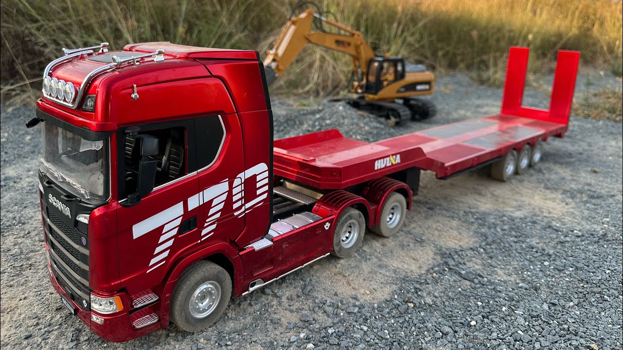 🛻RC Scania Heavy Haulage Truck Transporting Excavator | Realistic RC Construction Action