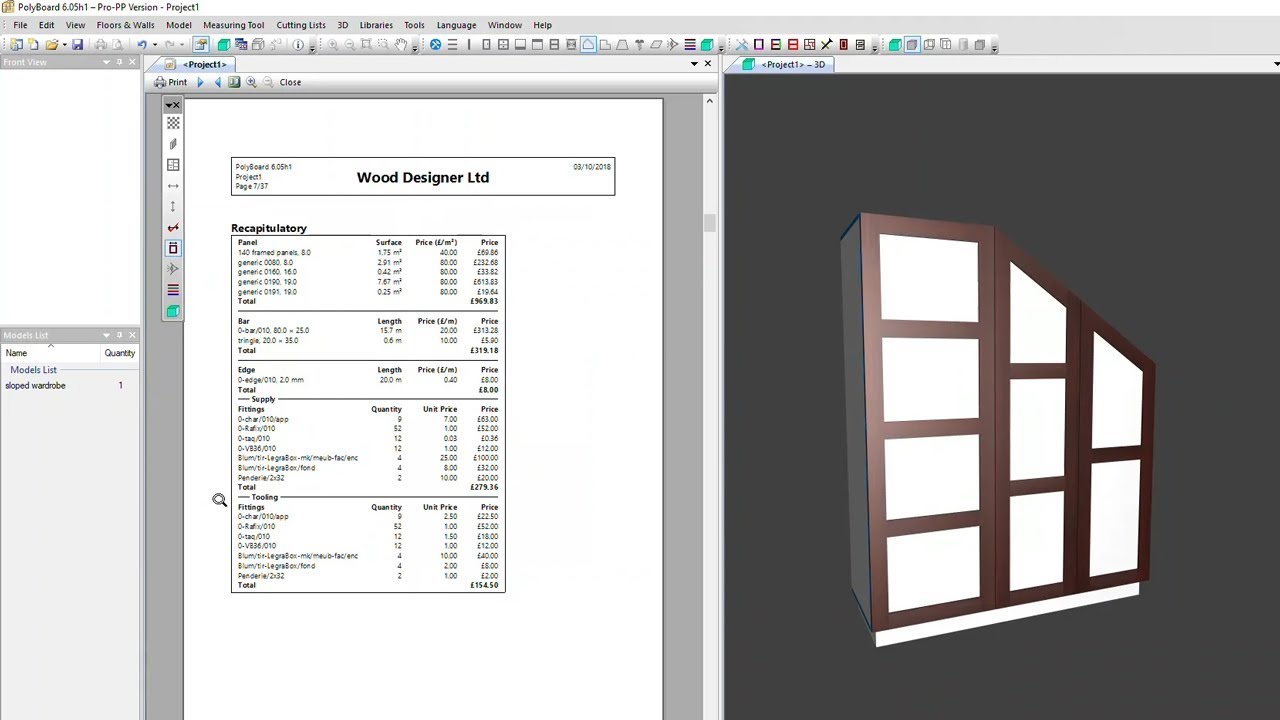 Create and Modify the Material and Cost Summary Report in Polyboard