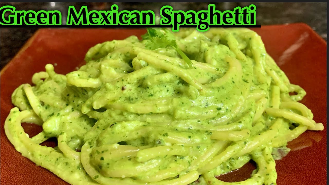 Green Mexican Spaghetti | Espagueti verde con chile poblano | Easy pasta recipe