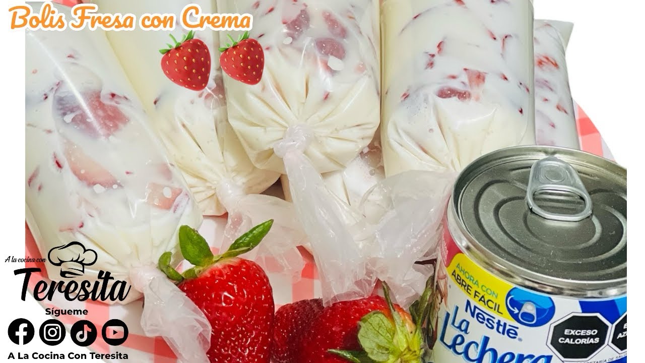 Bolis De Fresas 🍓 Con Crema los más vendidos 💰💰💰💲 Emprende 💰 y gana Dinero 💵 💰#bolis