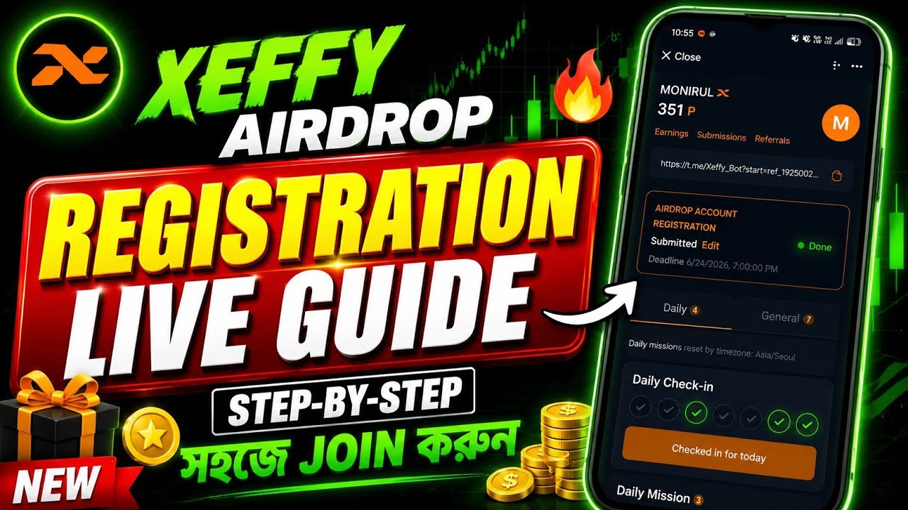Xeffy Airdrop Registration Live | Step-by-Step Join Guide বাংলা | Xeffy Airdrop