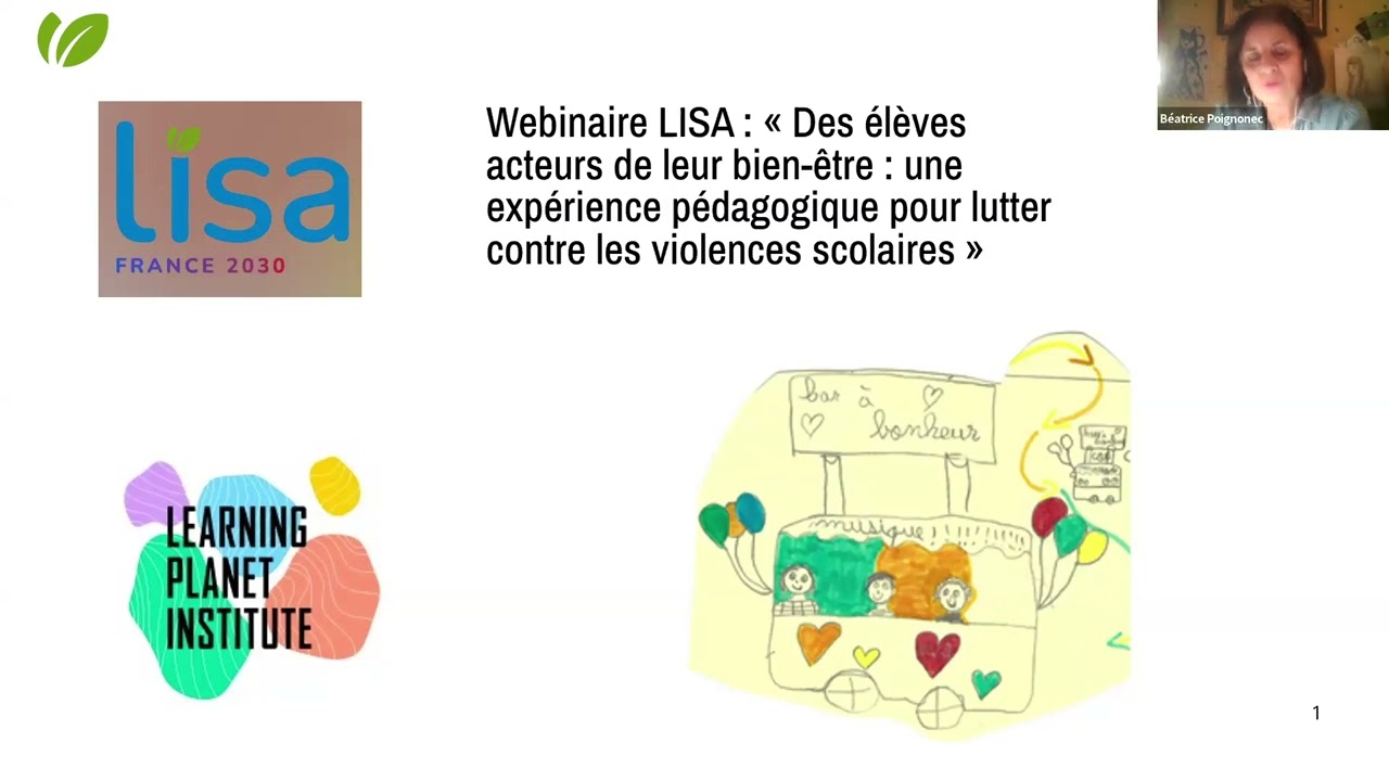 Webinaire LISA - Lutter contre les violences scolaires, avec Béatrice Poignonec