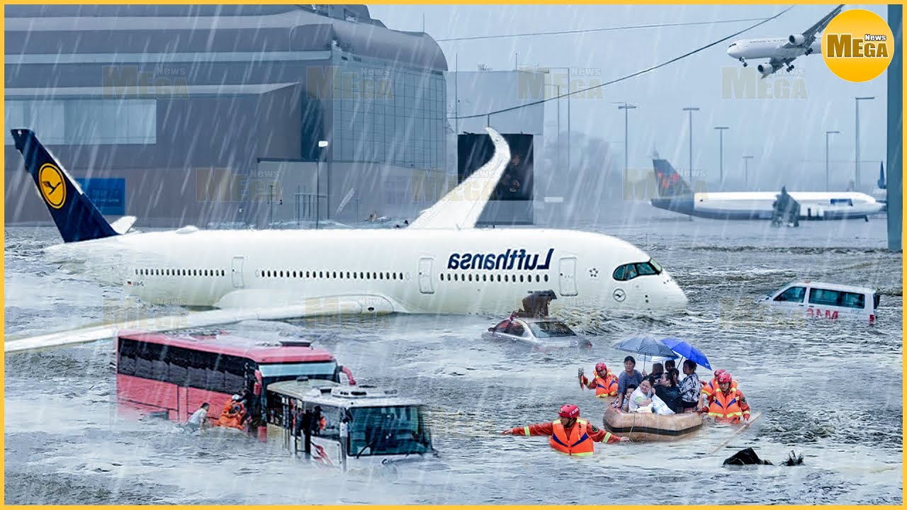 Terrible floods in Frankfurt, Germany | Frankfurt Airport is submerged in water! | Natural Disaster