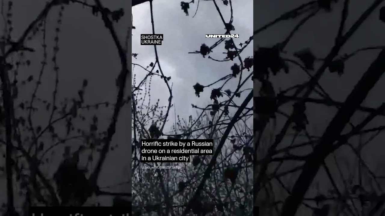 Horrific Strike of Russian Drone on a Residential Area in Ukrainian City #warinukraine