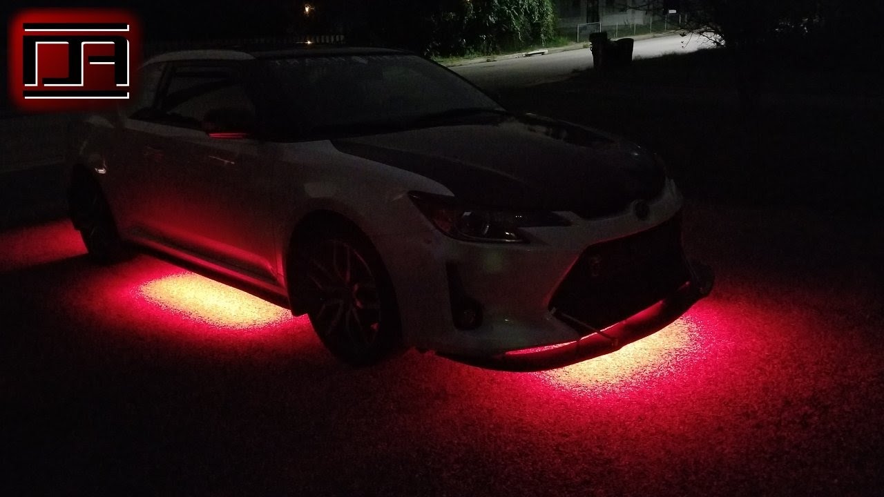Установка светодиодного комплекта LEDGlow Slimline Underbody / Underglow LED Tube Kit (Scion tC2 ...