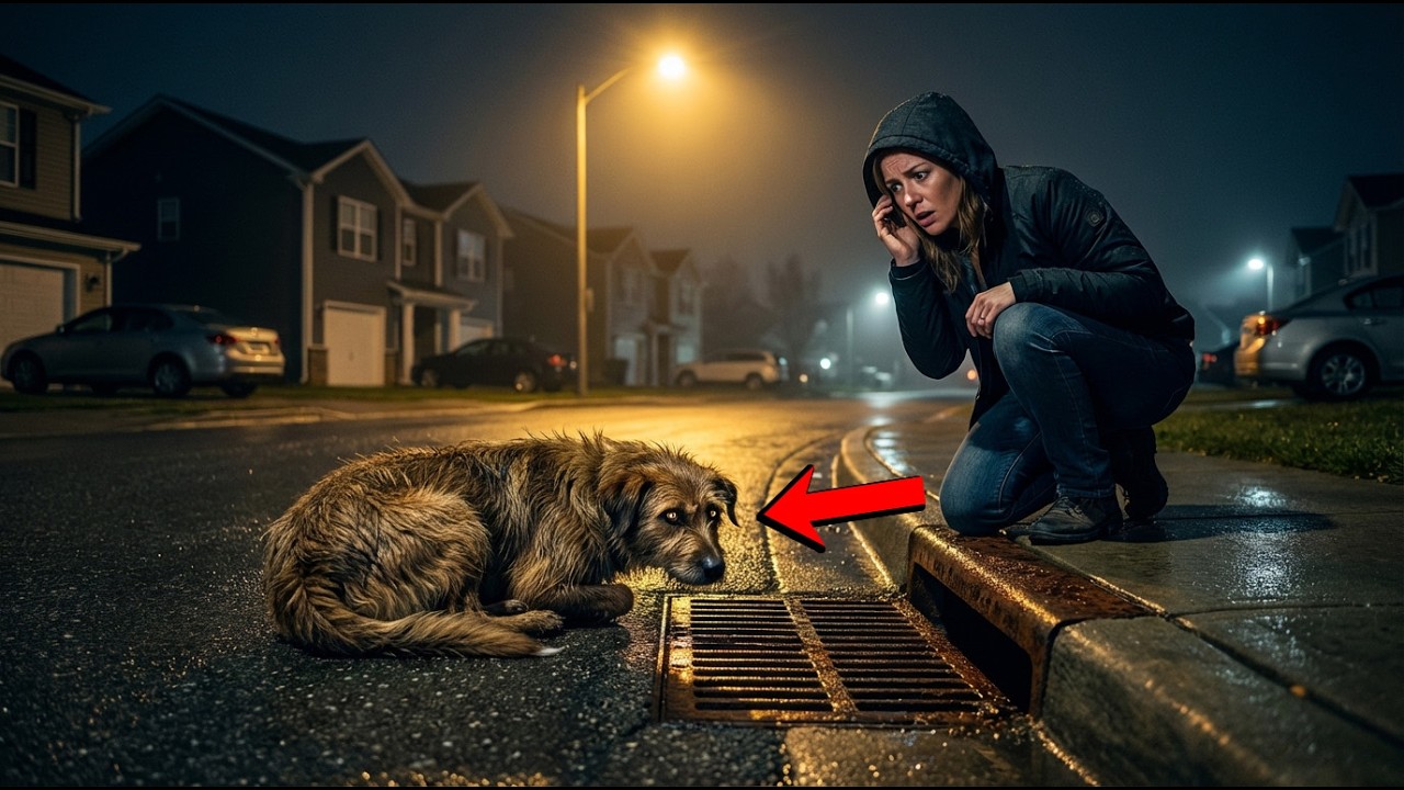 Every Night, a Stray Dog Slept Beside the Same Storm Drain—Until the Neighbor Heard a Voice Below…