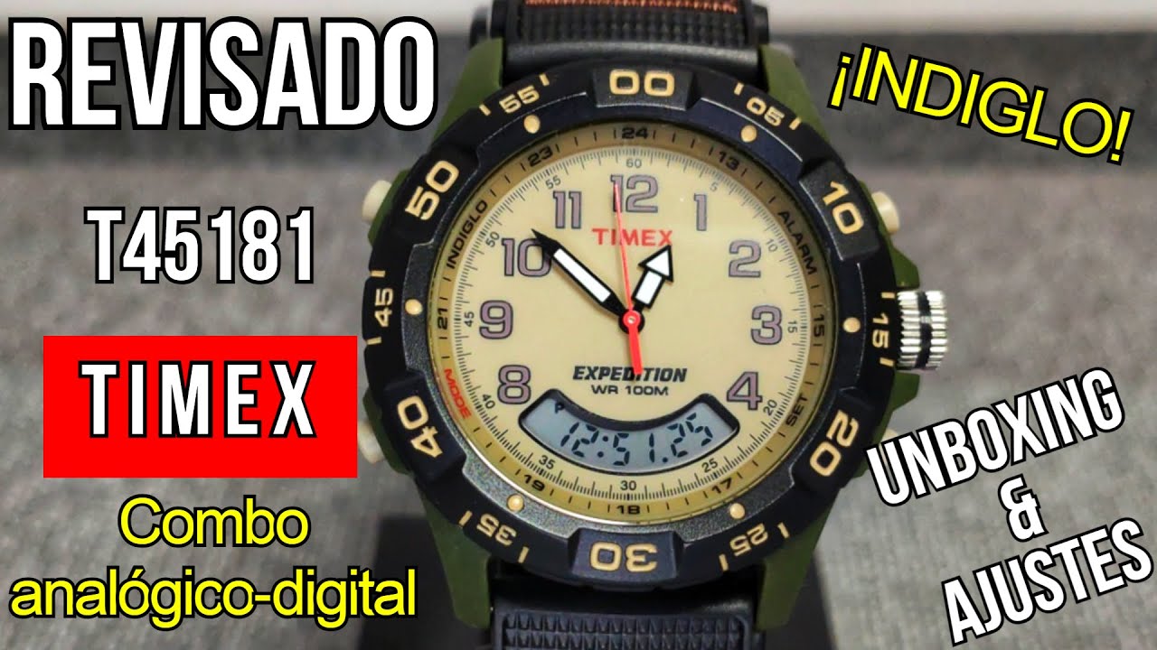 Timex Expedition Trail T45181 reloj de explorador combo analógico digital, bisel giratorio (ESPAÑOL)
