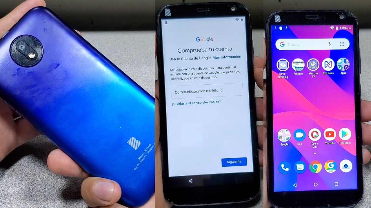 FRP Blu C5 plus como quitar cuenta google facil sin pc