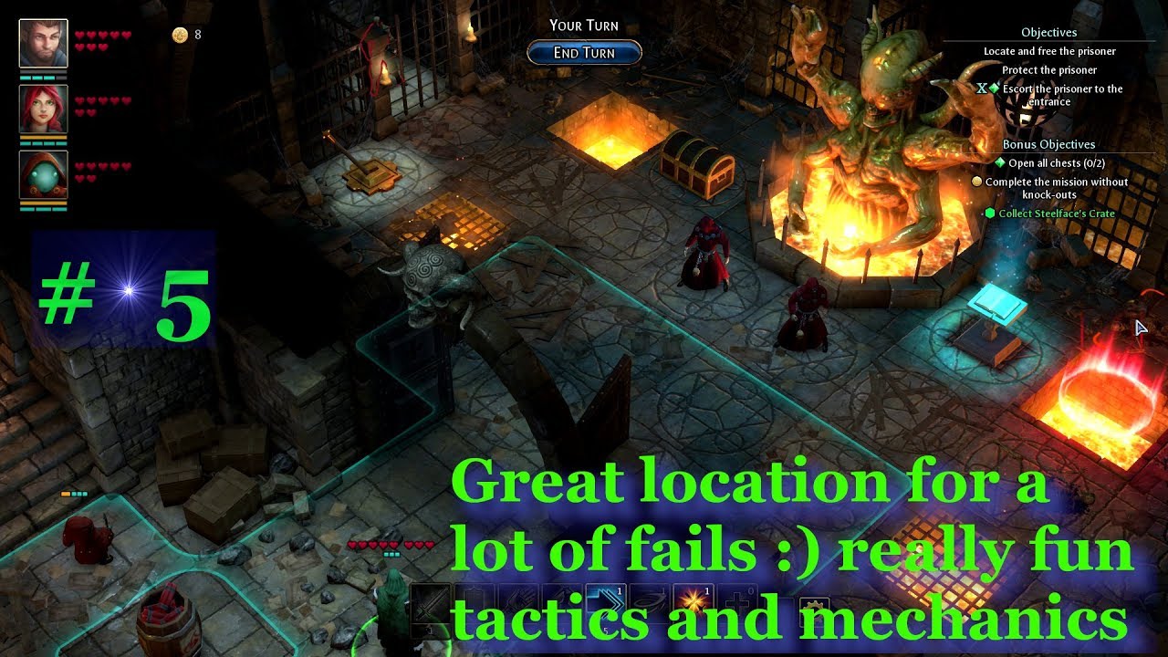 Druidstone let's play-  Blimmur Cave - Mad Eye - best showcase for the turn based strategy