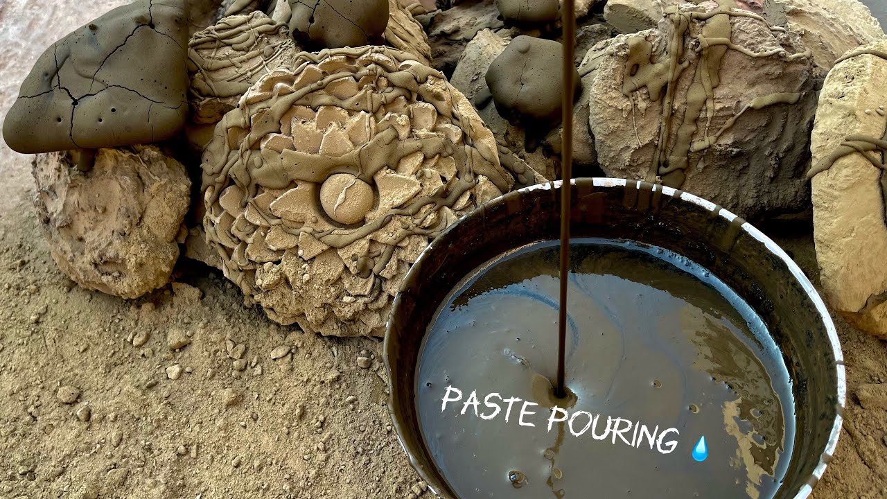 ASMR | New 🫡| Paste Pouring on Mud and crumbling | Last Part couldn’t recorded 🤦🏻‍♀️