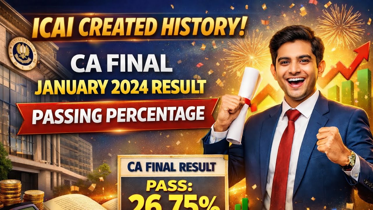 Breaking News | ICAI Created History CA final January 2026 Pass percentage 