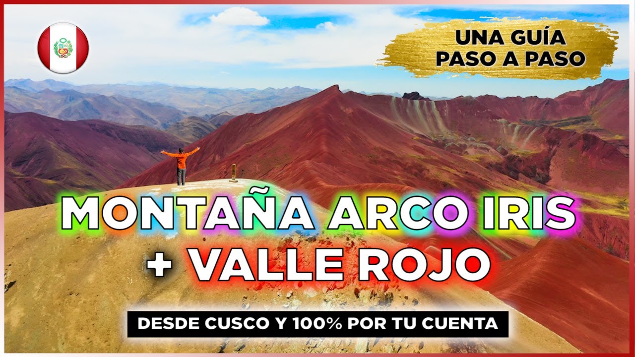 Montaña ARCO IRIS de 7 COLORES 🏔🌈  y VALLE ROJO en CUSCO 🇵🇪 - ¿Cómo llegar y que no haya nadie? 😉