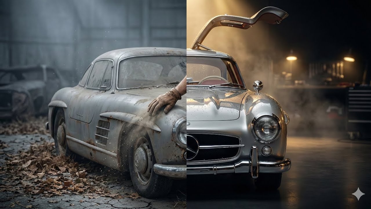 ASMR Restoration: 1955 Mercedes 300SL Gullwing | From Abandoned to New Abandoned car stories 