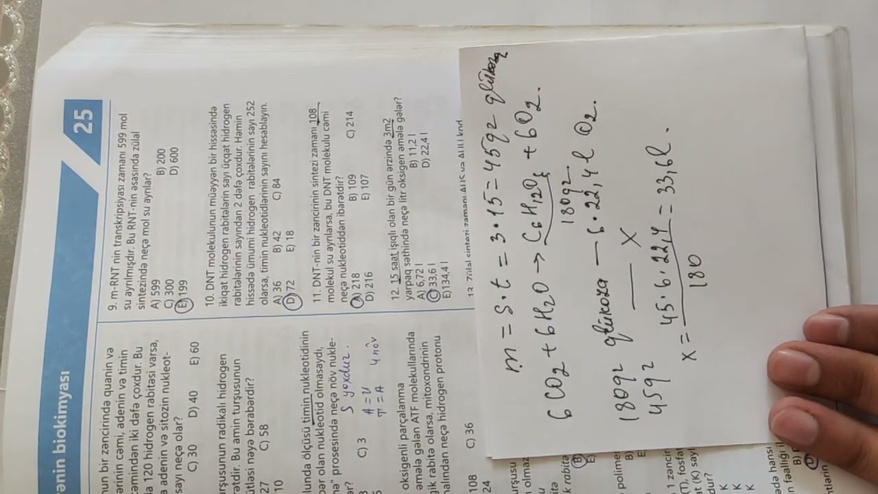 taim test toplusu. biokimya 9-14-cü məsələ həlləri