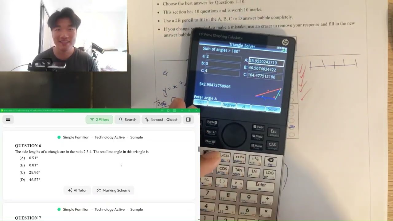 Mathematical Methods QCAA SAMPLE Paper 2 attempt